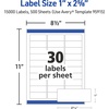 image:imageAvery Printable Address Labels with Sure Feed 1 x 258 Customizable Stickers White 15000 Blank Mailing Labels for Laser Printers Great for Mailing Shipping and More 95915