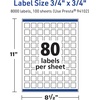image:imageAvery TrueBlock Matte White Square Labels Sure Feed Technology 075 x 075 800 Matte White Labels PrinttoTheEdge LaserInkjet Printable Great for Product Merchandising Stickers8 000 labels
