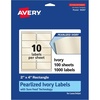 image:imageAvery Pearlized Ivory Rectangle Labels Sure Feed Technology 2 x 4 100 Pearlized Ivory Labels LaserInkjet Printable1 000 labels