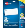 image:imageAvery Printable Return Address Labels Sure Feed Technology 23 x 134 White 1500 Blank Mailing Labels 08195