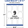 image:imageAvery Arched Labels Sure Feed Technology for Laser Printers Water Resistant 3 x 225 90 Labels 22809One Size