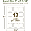 image:imageAvery EcoFriendly Matte White Recycled Arched Square Labels 2 x 2316 PrinttoTheEdge Matte White Labels Permanent Adhesive LaserInkjet Printable 120 Total300 labels
