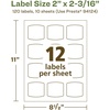 image:imageAvery EcoFriendly Matte White Recycled Arched Square Labels 2 x 2316 PrinttoTheEdge Matte White Labels Permanent Adhesive LaserInkjet Printable 120 Total120 labels