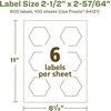 image:imageAvery EcoFriendly Matte White Recycled Hexagon Labels 212 x 25764 PrinttoTheEdge Matte White Labels Permanent Adhesive LaserInkjet Printable 60 Total600 labels