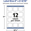image:imageAvery Glossy Clear Arched Square Labels Sure Feed Technology 2 x 2316 120 Glossy Clear Labels PrinttoTheEdge LaserInkjet Printable1 200 labels