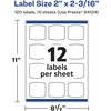 image:imageAvery Glossy Clear Arched Square Labels Sure Feed Technology 2 x 2316 120 Glossy Clear Labels PrinttoTheEdge LaserInkjet Printable120 labels