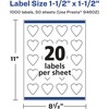 image:imageAvery Glossy Clear Heart Labels Sure Feed Technology 15 x 15 200 Glossy Clear Labels PrinttoTheEdge LaserInkjet Printable1 000 labels