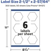 image:imageAvery Glossy Clear Hexagon Labels Sure Feed Technology 212 x 25764 60 Glossy Clear Labels PrinttoTheEdge LaserInkjet Printable300 labels