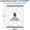 image:imageAvery Glossy Clear Hexagon Labels Sure Feed Technology 212 x 25764 60 Glossy Clear Labels PrinttoTheEdge LaserInkjet Printable60 labels