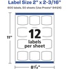 image:imageAvery Glossy White Arched Square Labels Sure Feed Technology 2 x 2316 1200 Glossy White Labels PrinttoTheEdge Permanent Adhesive LaserInkjet Printable600 labels
