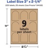 image:imageAvery Kraft Brown Arched Labels Sure Feed Technology 3 x 225 135 Kraft Brown Labels PrinttoTheEdge LaserInkjet Printable225 labels