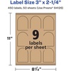 image:imageAvery Kraft Brown Arched Labels Sure Feed Technology 3 x 225 135 Kraft Brown Labels PrinttoTheEdge LaserInkjet Printable450 labels