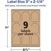 image:imageAvery Kraft Brown Arched Labels Sure Feed Technology 3 x 225 135 Kraft Brown Labels PrinttoTheEdge LaserInkjet Printable900 labels