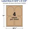 image:imageAvery Kraft Brown Arched Labels Sure Feed Technology 475 x 35 200 Kraft Brown Labels PrinttoTheEdge LaserInkjet Printable100 labels
