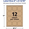 image:imageAvery Kraft Brown Arched Square Labels Sure Feed Technology 2 x 2316 180 Kraft Brown Labels PrinttoTheEdge LaserInkjet Printable300 labels