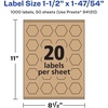 image:imageAvery Kraft Brown Hexagon Labels Sure Feed Technology 112 x 14754 500 Kraft Brown Labels PrinttoTheEdge LaserInkjet Printable1 000 labels