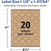 image:imageAvery Kraft Brown Hexagon Labels Sure Feed Technology 112 x 14754 500 Kraft Brown Labels PrinttoTheEdge LaserInkjet Printable2 000 labels