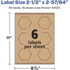 image:imageAvery Kraft Brown Hexagon Labels Sure Feed Technology 212 x 25764 150 Kraft Brown Labels PrinttoTheEdge LaserInkjet Printable90 labels