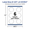 image:imageAvery Matte Clear Hexagon Labels Sure Feed Technology 212 x 25764 150 Matte Clear Labels PrinttoTheEdge LaserInkjet Printable150 labels