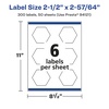image:imageAvery Matte Clear Hexagon Labels Sure Feed Technology 212 x 25764 150 Matte Clear Labels PrinttoTheEdge LaserInkjet Printable300 labels