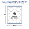 image:imageAvery Matte Clear Hexagon Labels Sure Feed Technology 212 x 25764 150 Matte Clear Labels PrinttoTheEdge LaserInkjet Printable60 labels