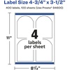 image:imageAvery Matte White Arched Labels Sure Feed Technology 475 x 35 100 Matte White Printable Labels400 Labels