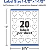 image:imageAvery Matte White Heart Labels Sure Feed Technology 15 x 15 500 Matte White Printable Labels5 000 Labels