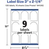 image:imageAvery Matte White Removable Arched Labels Sure Feed Technology PrinttoTheEdge 3 x 225 135 Removable Labels LaserInkjet Printable