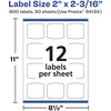 image:imageAvery Matte White Removable Arched Square Labels Sure Feed Technology PrinttoTheEdge 2 x 2316 180 Removable Labels LaserInkjet Printable600 labels