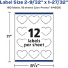 image:imageAvery Matte White Removable Heart Labels Sure Feed Technology PrinttoTheEdge 2932 x 12732 180 Removable Labels LaserInkjet Printable180 labels