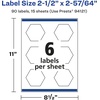 image:imageAvery Matte White Removable Hexagon Labels Sure Feed Technology PrinttoTheEdge 212 x 25764 90 Removable Labels LaserInkjet Printable90 labels