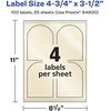 image:imageAvery Pearlized Ivory Arched Labels Sure Feed Technology PrinttoTheEdge 475 x 35 40 Pearlized Ivory Labels LaserInkjet Printable100 labels