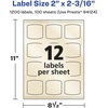 image:imageAvery Pearlized Ivory Arched Square Labels Sure Feed Technology PrinttoTheEdge 2 x 2316 120 Pearlized Ivory Labels LaserInkjet Printable1 200 labels