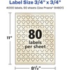 image:imageAvery Pearlized Ivory Heart Labels Sure Feed Technology PrinttoTheEdge 075 x 075 800 Pearlized Ivory Labels LaserInkjet Printable4 000 labels