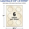 image:imageAvery Pearlized Ivory Hexagon Labels Sure Feed Technology PrinttoTheEdge 212 x 25764 60 Pearlized Ivory Labels LaserInkjet Printable600 labels