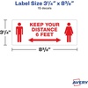 image:imageAvery Preprinted Wall Decals Keep Your Distance Safety Sign 314 x 838 Tear and Water Resistant 15 Removable Wall Signs 83079