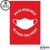 image:imageAvery Preprinted Wall Decals Mask Required Beyond This Point Safety Signs 7 x 10 Red Tear and Water Resistant 5 Removable Wall Signs 83177Mask Required