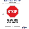 image:imageAvery Preprinted Wall Decals Mask Required Beyond This Point Safety Signs 7 x 10 Red Tear and Water Resistant 5 Removable Wall Signs 83177Stop Wash Your Hands