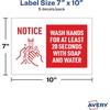 image:imageAvery Preprinted Wall Decals Mask Required Beyond This Point Safety Signs 7 x 10 Red Tear and Water Resistant 5 Removable Wall Signs 83177Wash Hands 20 Seconds