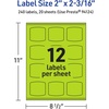 image:imageAvery Printable Arched Square Labels Sure Feed Technology 2 x 2316 Bright Green Labels PrinttoTheEdge LaserInkjet Printable 240 Total Great for Cosmetics and Soaps