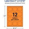 image:imageAvery Printable Arched Square Labels Sure Feed Technology 2 x 2316 Bright Orange Labels PrinttoTheEdge LaserInkjet Printable 240 Total Great for Cosmetics and Soaps