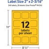 image:imageAvery Printable Arched Square Labels Sure Feed Technology 2 x 2316 Bright Yellow Labels PrinttoTheEdge LaserInkjet Printable 240 Total Great for Cosmetics and Soaps