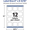 image:imageAvery Printable Durable White Arched Square Labels Sure Feed Technology 2 x 2316 PrinttotheEdge Waterproof Labels Laser amp PigmentBased Inkjet Compatible 120 Total300 labels
