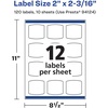 image:imageAvery Printable Durable White Arched Square Labels Sure Feed Technology 2 x 2316 PrinttotheEdge Waterproof Labels Laser amp PigmentBased Inkjet Compatible 120 Total120 labels