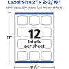 image:imageAvery Printable Durable White Arched Square Labels Sure Feed Technology 2 x 2316 PrinttotheEdge Waterproof Labels Laser amp PigmentBased Inkjet Compatible 120 Total1 200 labels