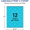 image:imageAvery Printable Heart Labels Sure Feed Technology 2932 x 12732 Bright Blue Labels PrinttoTheEdge LaserInkjet Printable 120 Total Great for Mailing Seals and Packaging480 labels