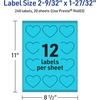 image:imageAvery Printable Heart Labels Sure Feed Technology 2932 x 12732 Bright Blue Labels PrinttoTheEdge LaserInkjet Printable 120 Total Great for Mailing Seals and Packaging240 labels