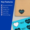 image:imageAvery Printable Heart Labels Sure Feed Technology 2932 x 12732 Bright Blue Labels PrinttoTheEdge LaserInkjet Printable 120 Total Great for Mailing Seals and Packaging120 labels