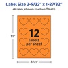 image:imageAvery Printable Heart Labels Sure Feed Technology 2932 x 12732 Bright Orange Labels PrinttoTheEdge LaserInkjet Printable 120 Total Great for Mailing Seals and Packaging480 labels