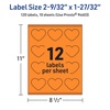 image:imageAvery Printable Heart Labels Sure Feed Technology 2932 x 12732 Bright Orange Labels PrinttoTheEdge LaserInkjet Printable 120 Total Great for Mailing Seals and Packaging120 labels